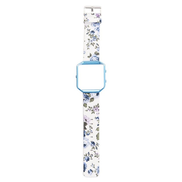 Pasek skórzany do zegarka DAHASE 23mm, kwiatowy wzór, metalowa rama, Fitbit Blaze Band - Wianko - 21