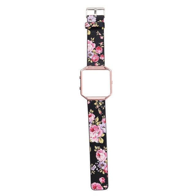 Pasek skórzany do zegarka DAHASE 23mm, kwiatowy wzór, metalowa rama, Fitbit Blaze Band - Wianko - 9