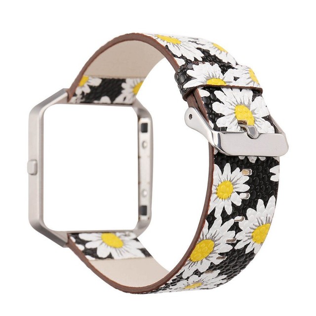 Pasek skórzany do zegarka DAHASE 23mm, kwiatowy wzór, metalowa rama, Fitbit Blaze Band - Wianko - 20