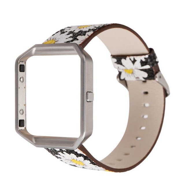 Pasek skórzany do zegarka DAHASE 23mm, kwiatowy wzór, metalowa rama, Fitbit Blaze Band - Wianko - 19