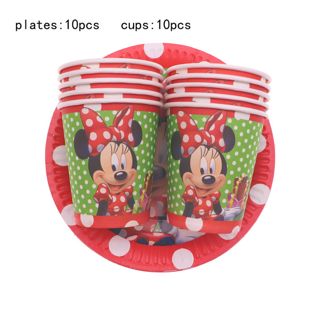 Zestaw urodzinowy Minnie Mouse - czerwone dekoracje jednorazowe (puchar, talerz, serwetki) dla dziewczynki - Wianko - 10