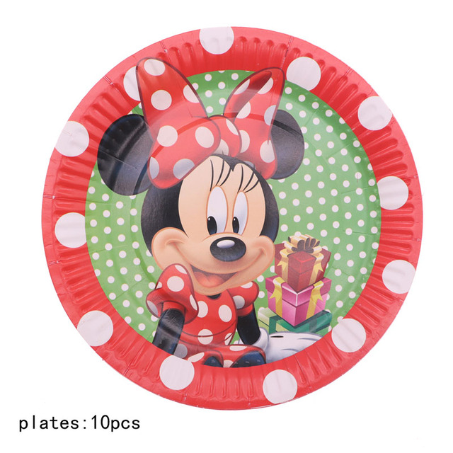 Zestaw urodzinowy Minnie Mouse - czerwone dekoracje jednorazowe (puchar, talerz, serwetki) dla dziewczynki - Wianko - 2