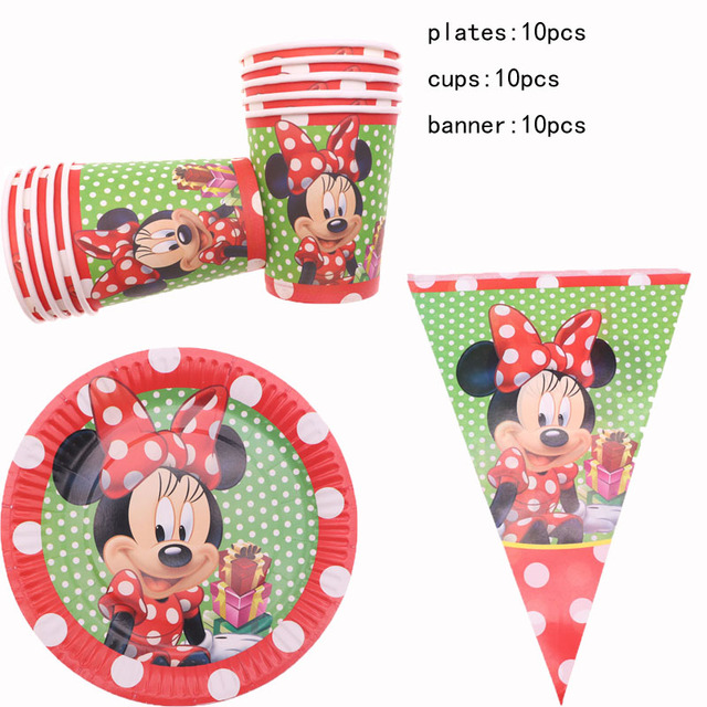 Zestaw urodzinowy Minnie Mouse - czerwone dekoracje jednorazowe (puchar, talerz, serwetki) dla dziewczynki - Wianko - 9
