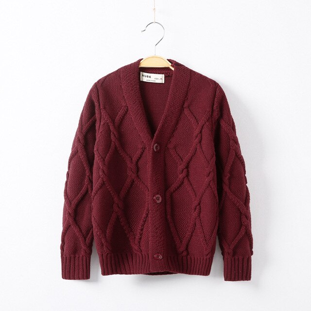 Rozpinany sweter kurtka dla chłopców - wiosenny/jesienny, żakardowy z dekoltem w kształcie litery V, dla dzieci w wieku 2-10 lat - Wianko - 3