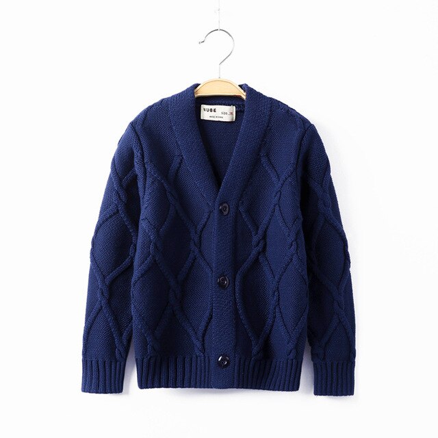 Rozpinany sweter kurtka dla chłopców - wiosenny/jesienny, żakardowy z dekoltem w kształcie litery V, dla dzieci w wieku 2-10 lat - Wianko - 4