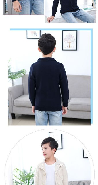 Rozpinany sweter kurtka dla chłopców - wiosenny/jesienny, żakardowy z dekoltem w kształcie litery V, dla dzieci w wieku 2-10 lat - Wianko - 30