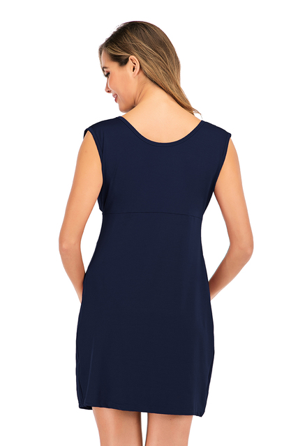 2020 Bezrękawnik sukienka ciążowa casual z głębokim O-neck dla kobiet w ciąży, kolor: jednolity - Wianko - 16