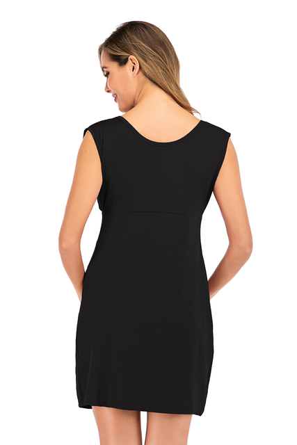 2020 Bezrękawnik sukienka ciążowa casual z głębokim O-neck dla kobiet w ciąży, kolor: jednolity - Wianko - 6