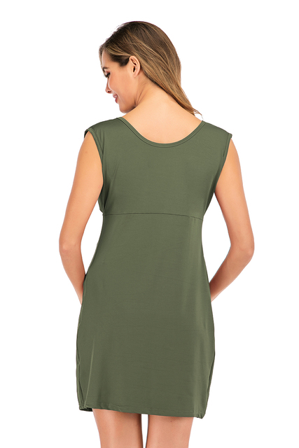 2020 Bezrękawnik sukienka ciążowa casual z głębokim O-neck dla kobiet w ciąży, kolor: jednolity - Wianko - 21