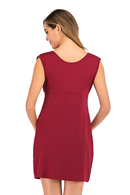 2020 Bezrękawnik sukienka ciążowa casual z głębokim O-neck dla kobiet w ciąży, kolor: jednolity - Wianko - 11