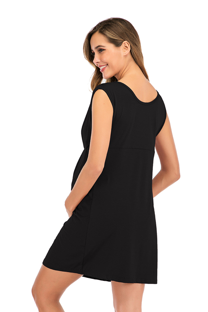 2020 Bezrękawnik sukienka ciążowa casual z głębokim O-neck dla kobiet w ciąży, kolor: jednolity - Wianko - 7