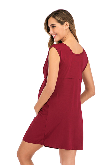 2020 Bezrękawnik sukienka ciążowa casual z głębokim O-neck dla kobiet w ciąży, kolor: jednolity - Wianko - 12