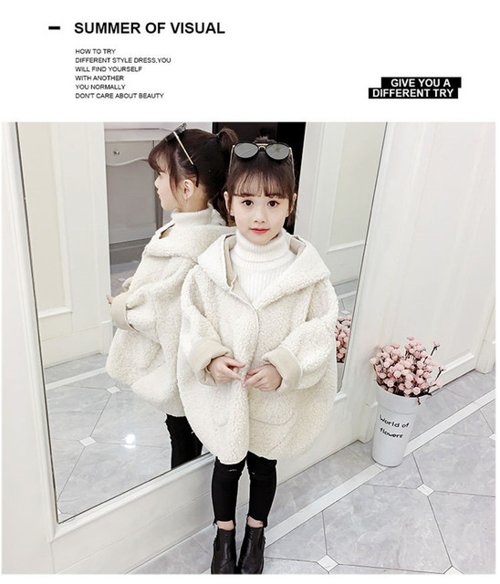 Wełniany płaszcz zimowy dla dziewczynek - ciepła odzież dziecięca, długi płaszcz w koreańskim stylu, jednokolorowy - Wianko - 12