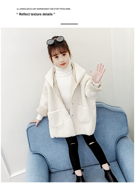 Wełniany płaszcz zimowy dla dziewczynek - ciepła odzież dziecięca, długi płaszcz w koreańskim stylu, jednokolorowy - Wianko - 10