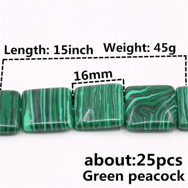 Luźne koraliki zielonego malachitu o kształcie okrągło-owalnym do biżuterii DIY - 15 cali - Wianko - 5