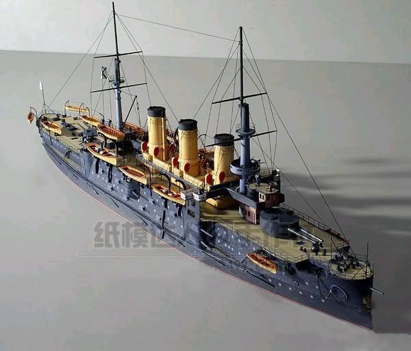 Model papierowego okrętu wojennego Car Rosja Navy Oslabya w skali 1:250 - rękodzieło zabawkowe - Wianko - 2