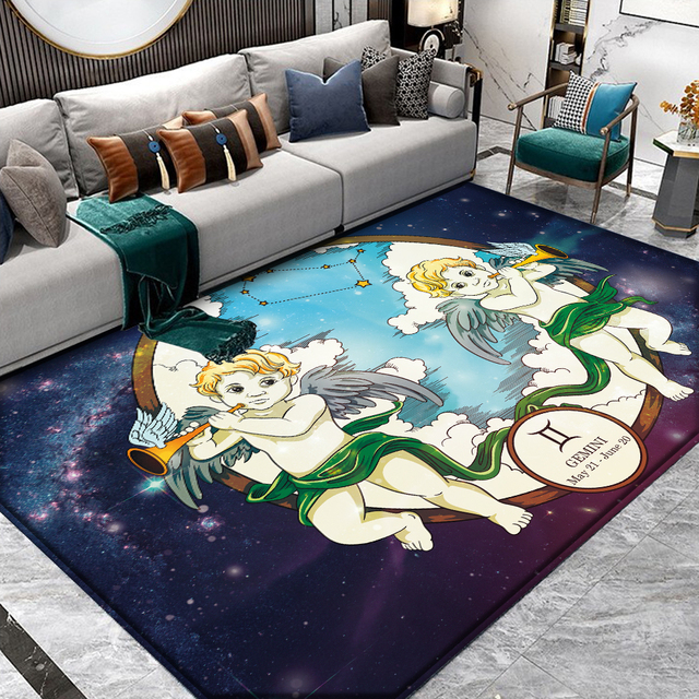 Matowa podłoga dywanowa Flanelowa 12 konstelacji Gemini - Rzucana dekoracja do sypialni i salonu - Wianko - 16