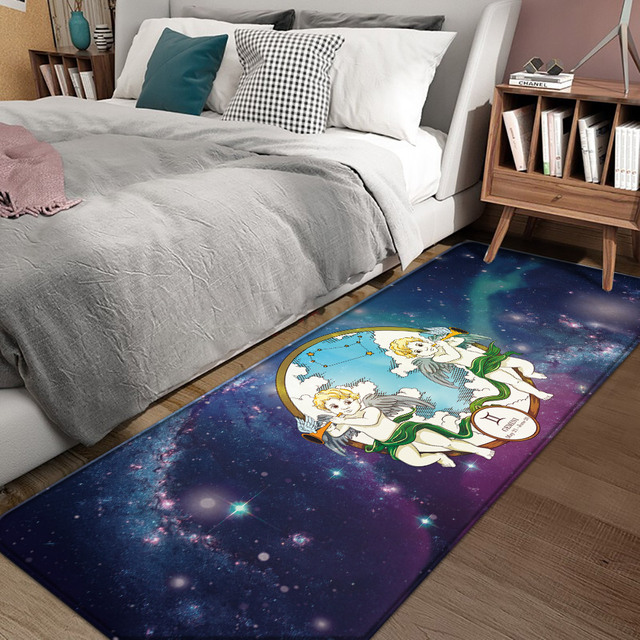Matowa podłoga dywanowa Flanelowa 12 konstelacji Gemini - Rzucana dekoracja do sypialni i salonu - Wianko - 18