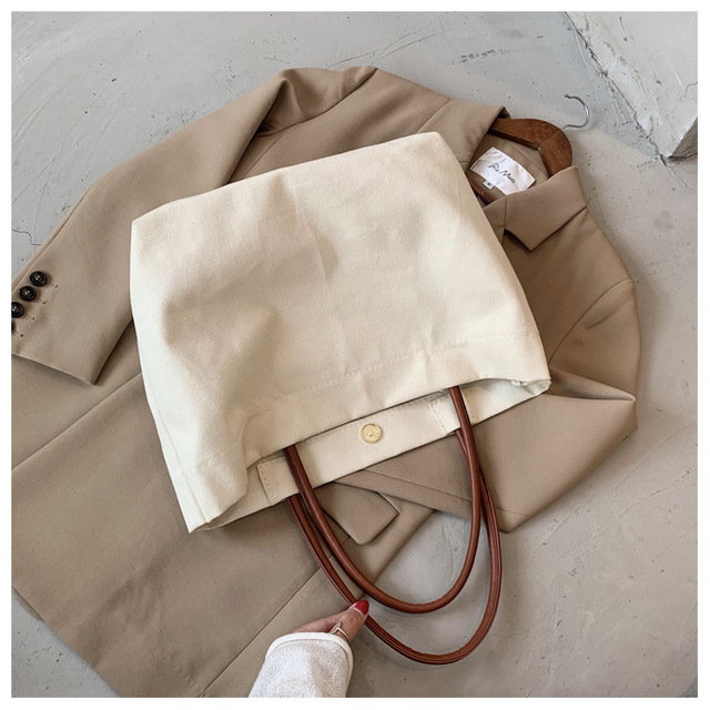 Damska torba wielokrotnego użytku na zakupy z tkaniny płóciennej czarno-biały design - Wianko - 18