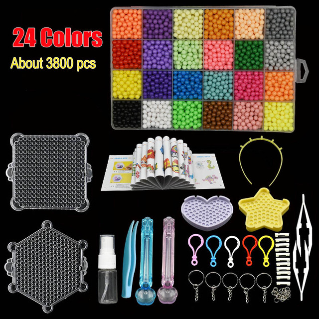 Koraliki Pegboard - 36 kolorów, lepkie, bezpieczne, układanki, zabawki edukacyjne, DIY, magiczny koralik - Wianko - 4