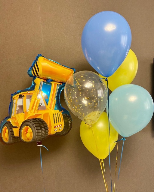 Balon dekoracyjny buldożer 32 cali z cyframi analogowymi dla dzieci - Wianko - 4