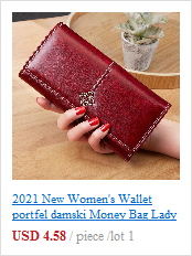 Nowy portfel damski z długą skórzaną kopertówką i miejscem na karty - carteras para mujer - Wianko - 1
