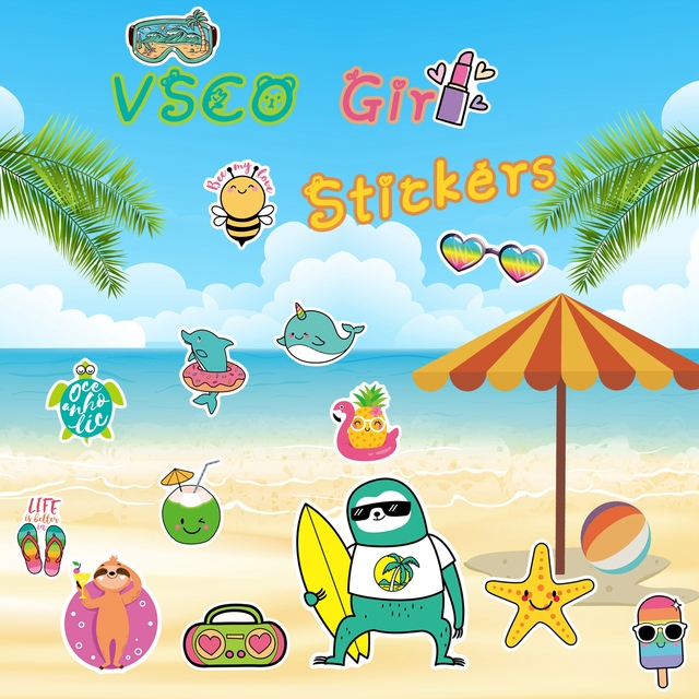 Zestaw 650 naklejek VSCO Girl, Anime zwierzaki, do butelek wody, laptopów, skateboardów, gitary - hurtownia naklejek dziecięcych - Wianko - 5