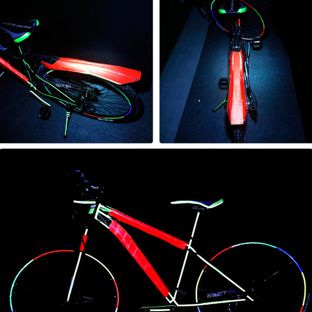 Naklejki odblaskowe na rower - 5cm x 3m, foliowe, zapewniające bezpieczeństwo - Wianko - 2