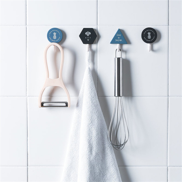 Trzy trwałe ręczniki drzwiowe samoprzylepne wieszaki na klucze do organizacji domu i łazienki z uchwytem kuchennym - Wianko - 8