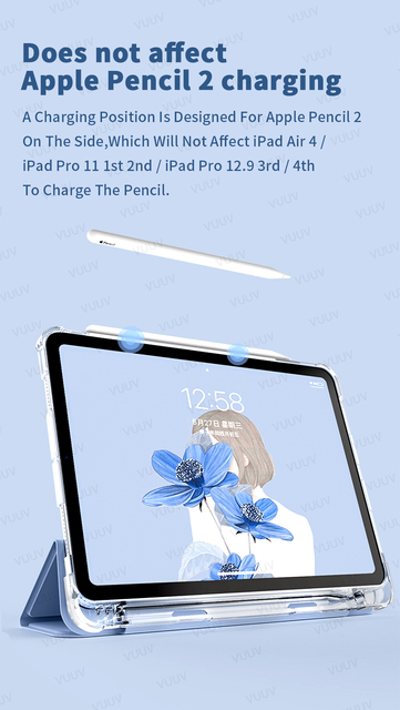 Obudowa dla iPad Pro 11 2021/2020 z uchwytem na ołówek - Funda dla iPad 10.2 7th/8th/9th Generation, iPad Air 4/3/2, iPad Mini 6/5 - Wianko - 6