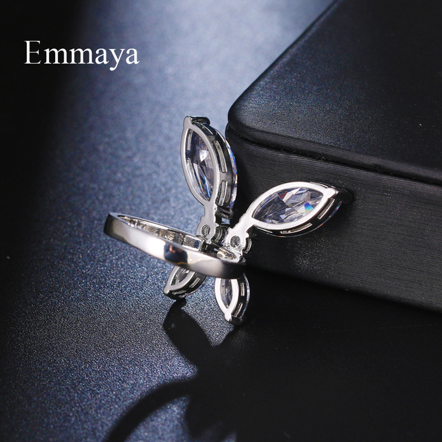 Skrzydło projekt uroczy pierścień Emmaya, biżuteria dla kobiet i dziewcząt z cyrkonem Cubic, wykwintne dekoracje jako zjawiskowy prezent - Wianko - 4