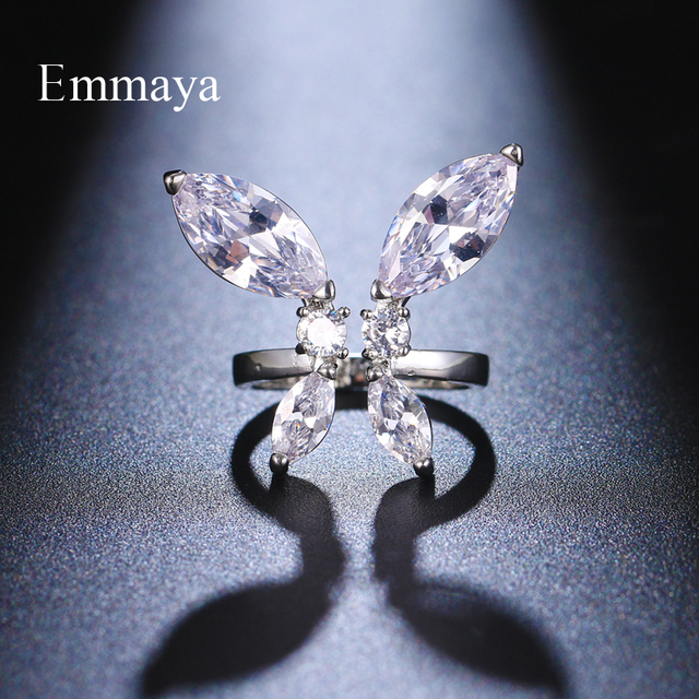 Skrzydło projekt uroczy pierścień Emmaya, biżuteria dla kobiet i dziewcząt z cyrkonem Cubic, wykwintne dekoracje jako zjawiskowy prezent - Wianko - 2