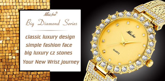 Zegarek damski MISSFOX znanej marki, biżuteryjne złoto, elegancki i modne, wodoodporny na popularny kobiecy produkt 2020 - Wianko - 1