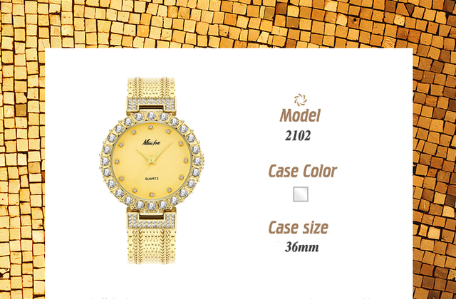 Zegarek damski MISSFOX znanej marki, biżuteryjne złoto, elegancki i modne, wodoodporny na popularny kobiecy produkt 2020 - Wianko - 3