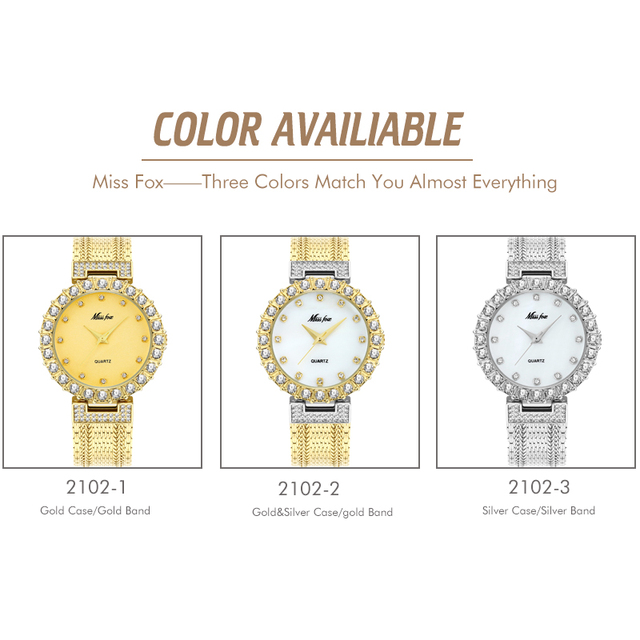 Zegarek damski MISSFOX znanej marki, biżuteryjne złoto, elegancki i modne, wodoodporny na popularny kobiecy produkt 2020 - Wianko - 10