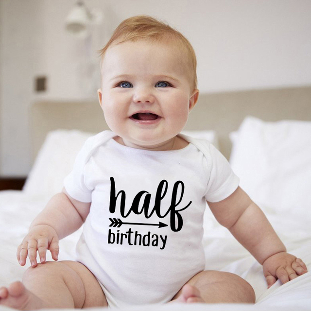 Body pół urodziny dla niemowląt - pół koszulka, pół body, neutralny prezent - Wianko - 3
