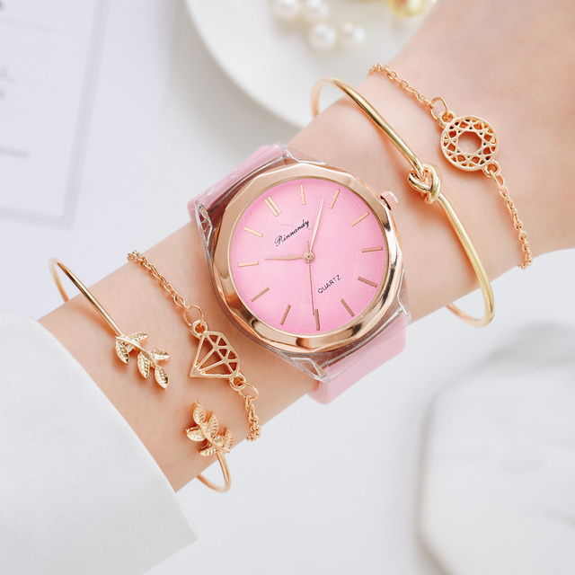 Zestaw 5 luksusowych bransoletek do zegarka dla kobiet 2021 z gumowym paskiem - Wianko - 9