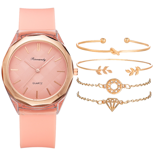 Zestaw 5 luksusowych bransoletek do zegarka dla kobiet 2021 z gumowym paskiem - Wianko - 31