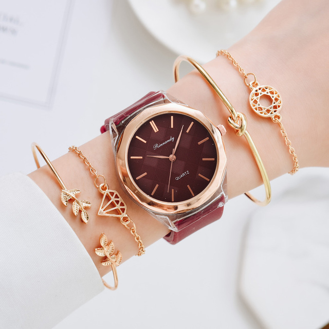 Zestaw 5 luksusowych bransoletek do zegarka dla kobiet 2021 z gumowym paskiem - Wianko - 14