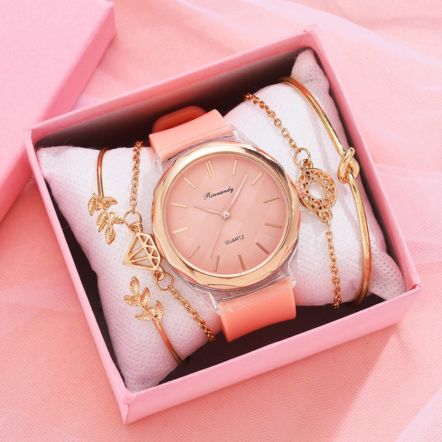 Zestaw 5 luksusowych bransoletek do zegarka dla kobiet 2021 z gumowym paskiem - Wianko - 18