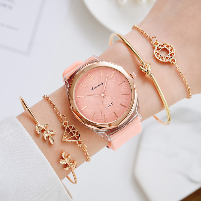 Zestaw 5 luksusowych bransoletek do zegarka dla kobiet 2021 z gumowym paskiem - Wianko - 11