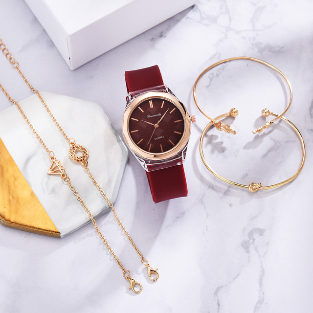 Zestaw 5 luksusowych bransoletek do zegarka dla kobiet 2021 z gumowym paskiem - Wianko - 7