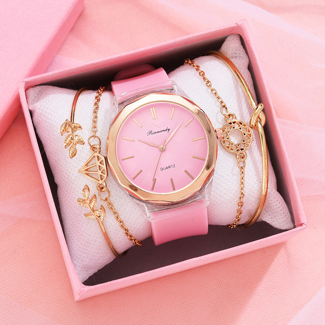 Zestaw 5 luksusowych bransoletek do zegarka dla kobiet 2021 z gumowym paskiem - Wianko - 19