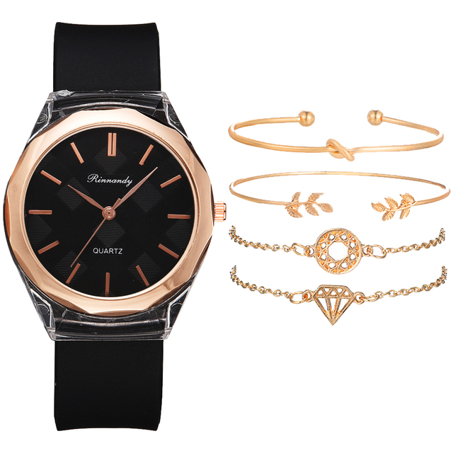 Zestaw 5 luksusowych bransoletek do zegarka dla kobiet 2021 z gumowym paskiem - Wianko - 23