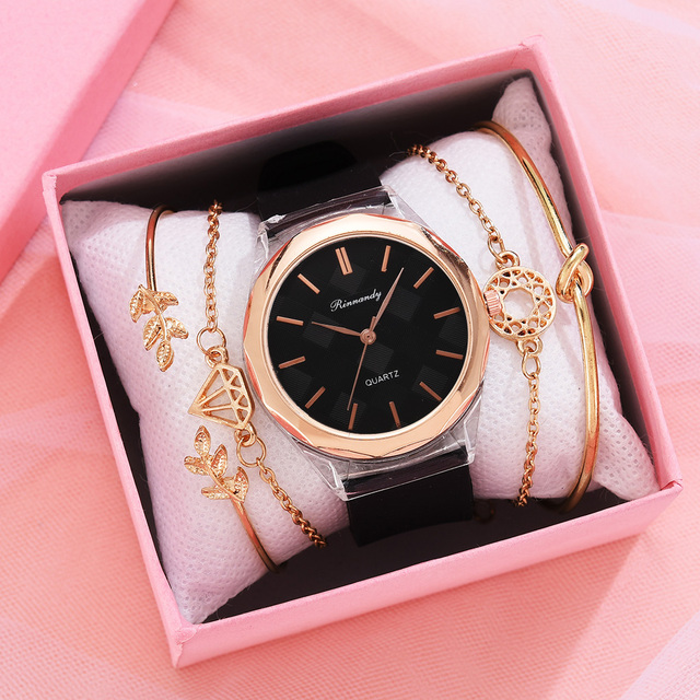 Zestaw 5 luksusowych bransoletek do zegarka dla kobiet 2021 z gumowym paskiem - Wianko - 21