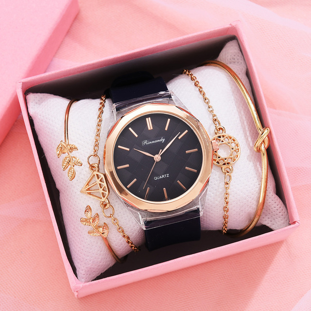 Zestaw 5 luksusowych bransoletek do zegarka dla kobiet 2021 z gumowym paskiem - Wianko - 20