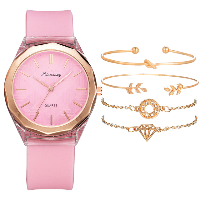 Zestaw 5 luksusowych bransoletek do zegarka dla kobiet 2021 z gumowym paskiem - Wianko - 29