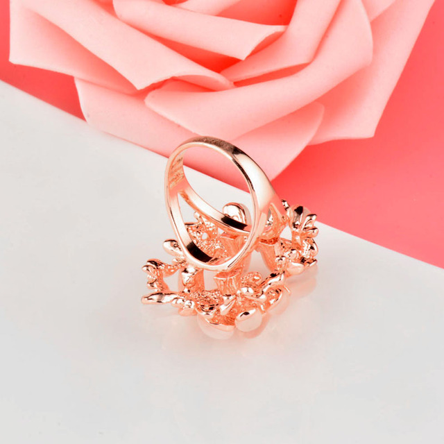 Pierścień zaręczynowy Opal luksusowy, beżowy motyl, rozmiar 7-10 dla kobiet, biżuteria świąteczna - Wianko - 19