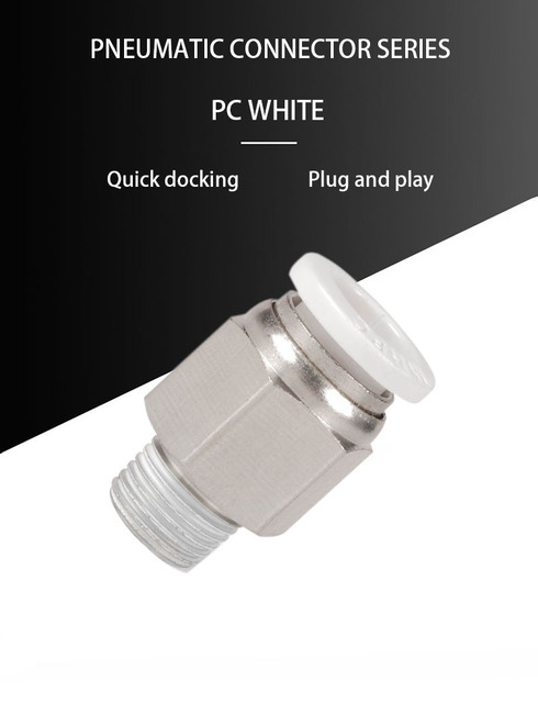 Złącze rury pneumatycznej męskie proste jednodotykowe PC4-01/PC4-02/PC6-02/PC8-01_White x10 wysokiej jakości - Wianko - 3