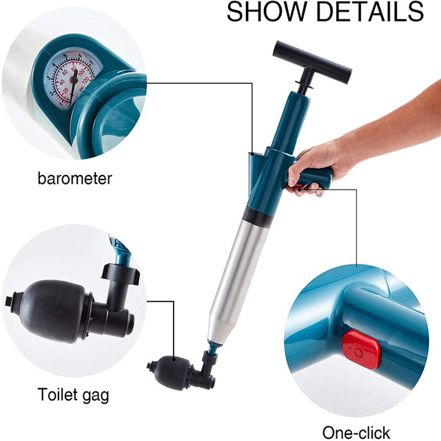 Pogłębiarka kanalizacyjna do toalet trzpienie wc wysokociśnieniowy udrażniacz Blaster Cleaner ręczne czyszczenie drewniaki D - Wianko - 12